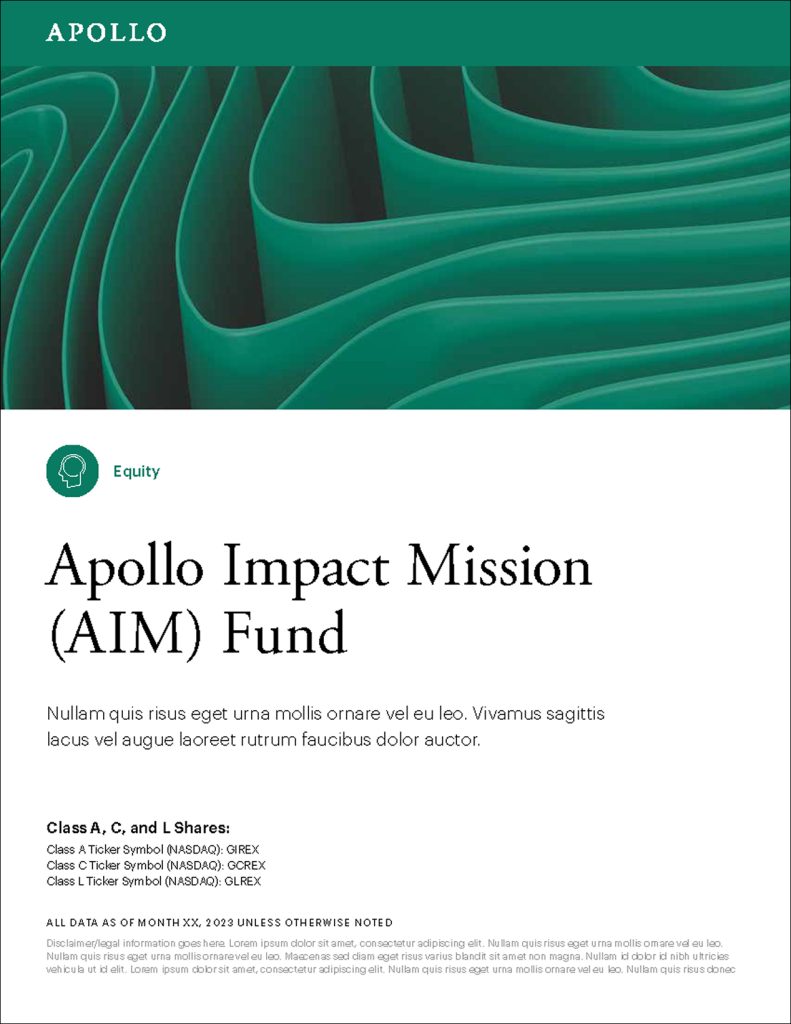 Apollo annual report page featuring clean layout, professional typography, and financial data visualization