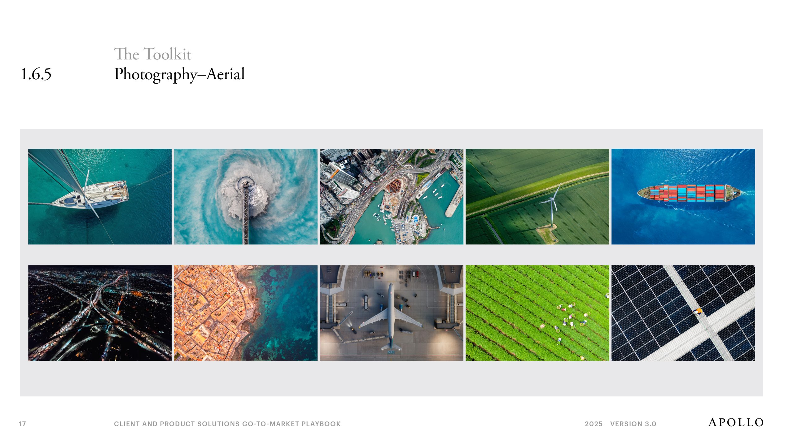 Market communications standards showing guidance for brand aligned photography usage