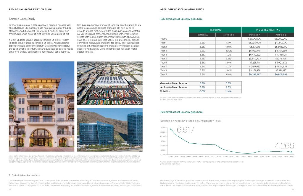Annual report spread with photography integration and professional financial document design