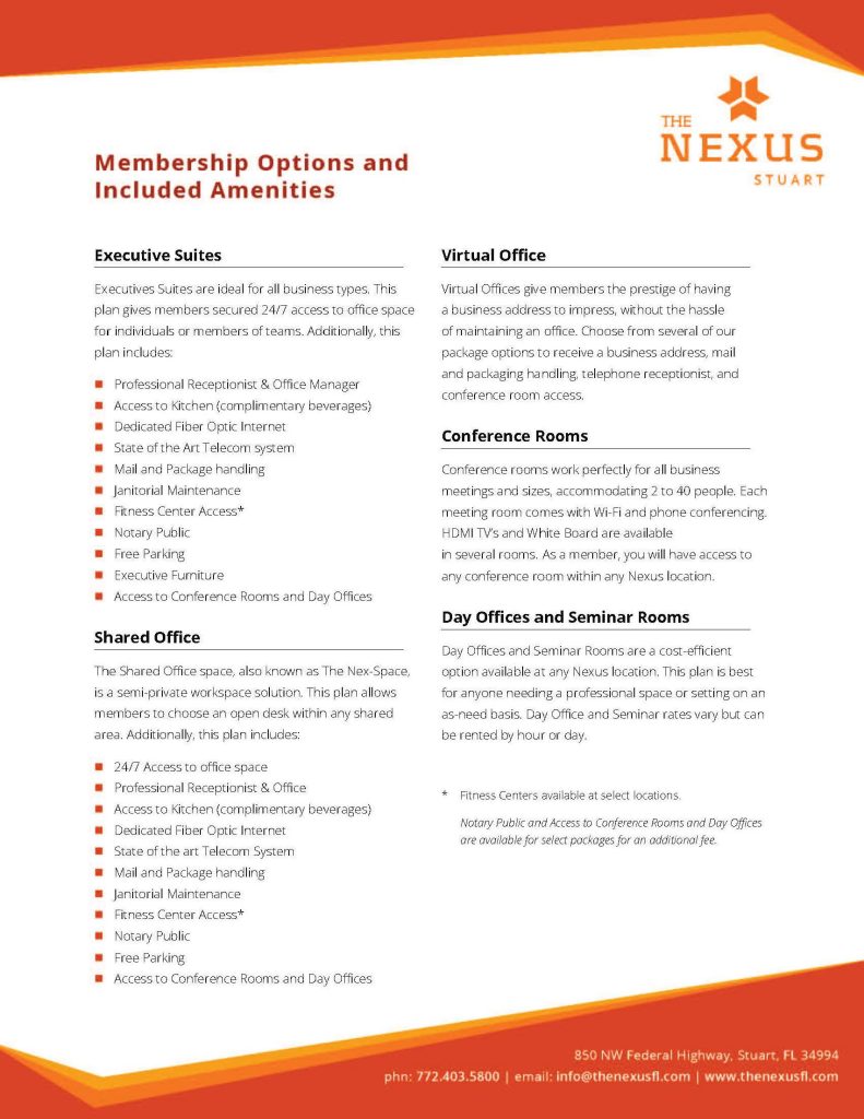 Nexus Workspaces Stuart location floor plan page 4 showing additional floor layouts and space configurations