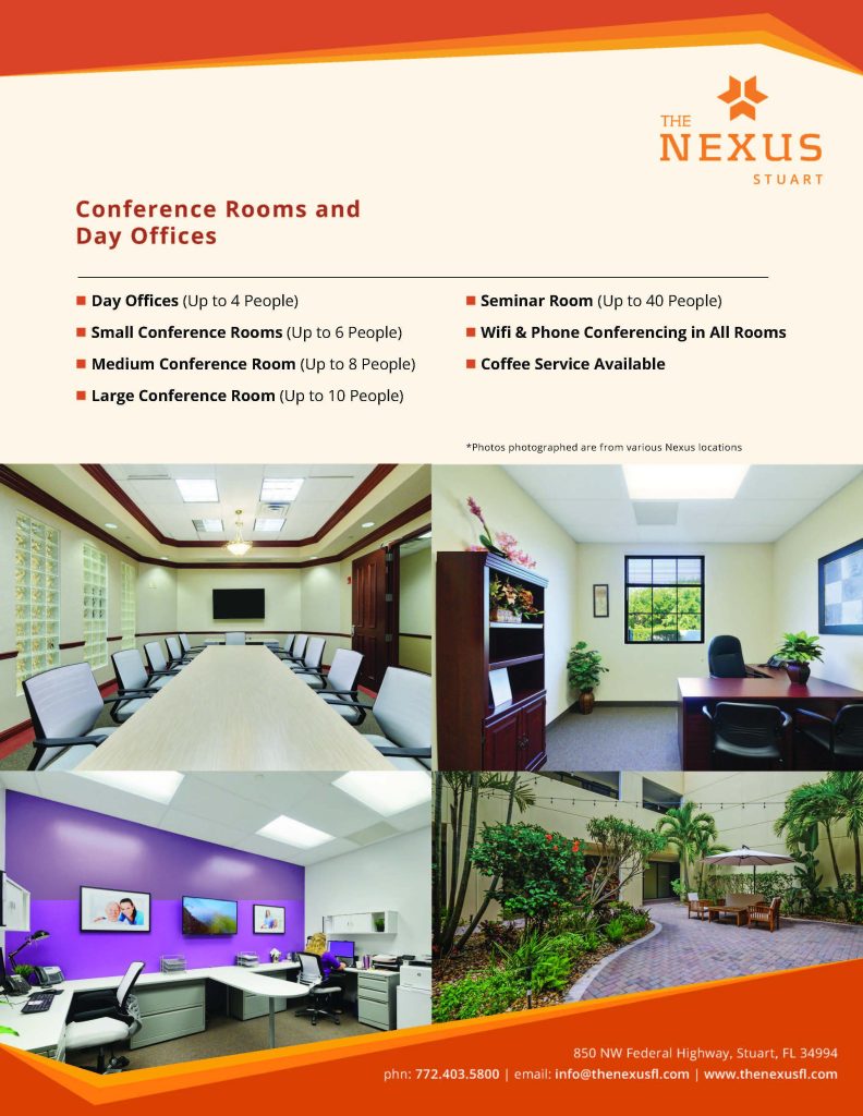 Nexus Workspaces Stuart location floor plan page 5 displaying comprehensive workspace information and pricing details