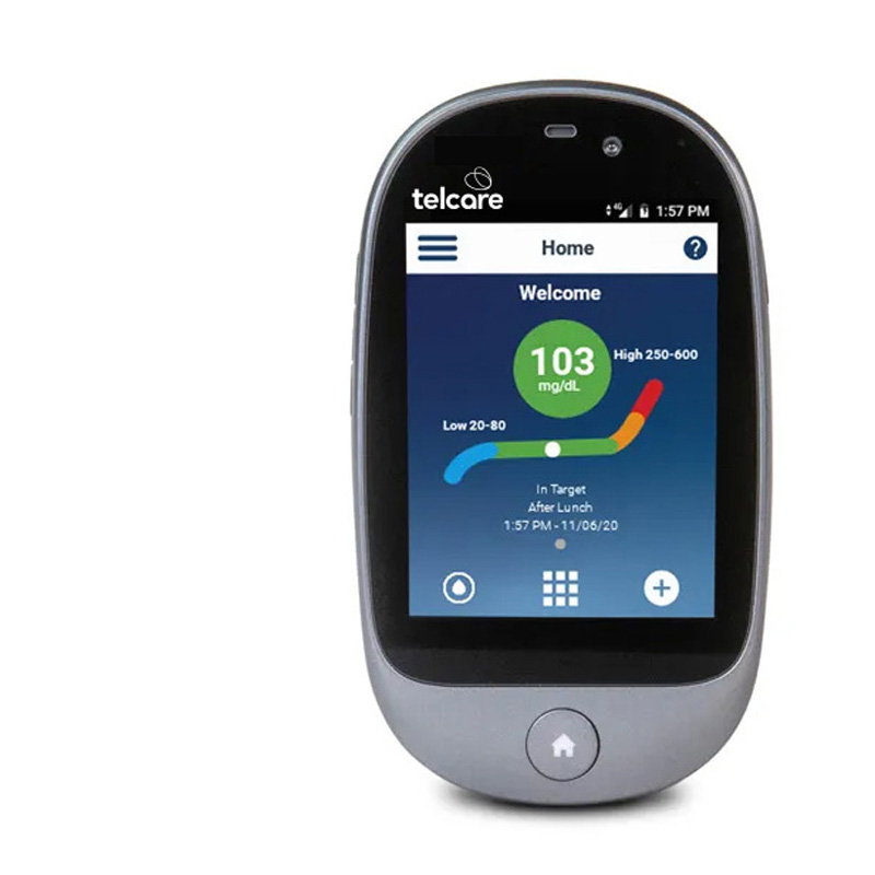 TelCare blood glucose monitor product shot displaying medical device with clean, professional design