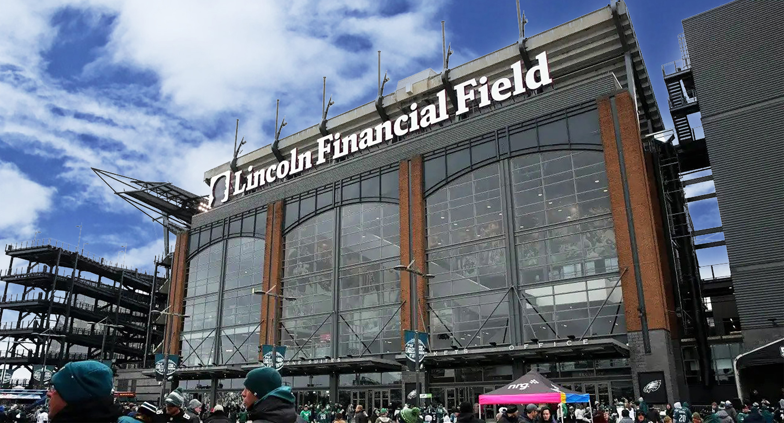 Lincoln Financial Field logo design and stadium signage materials showcasing brand refresh and visual identity work