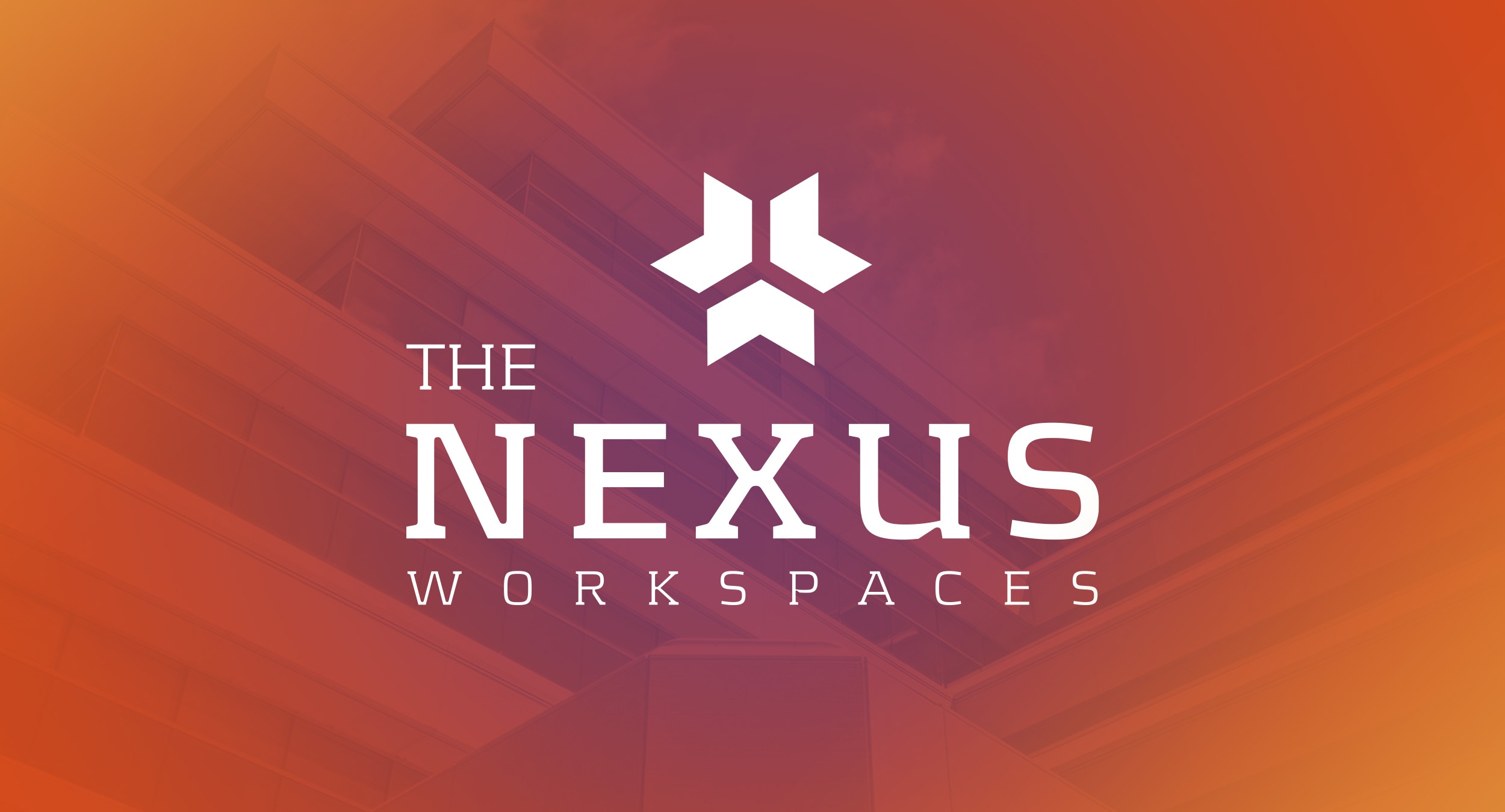 The Nexus Workspaces marketing materials and brand identity displayed showcasing comprehensive coworking community design