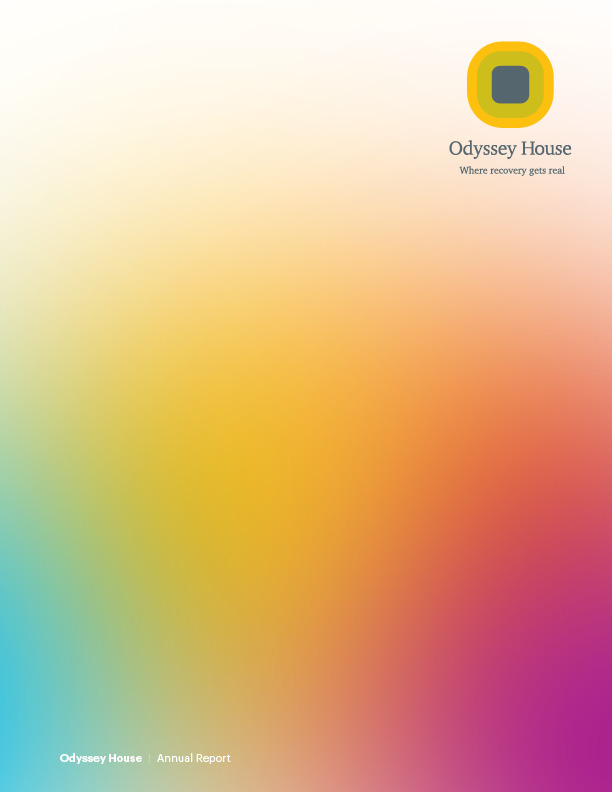 Odyssey House annual report cover featuring professional design and organizational branding