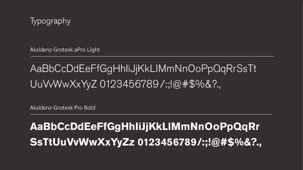Brand typography Akzidenz-Grotesk