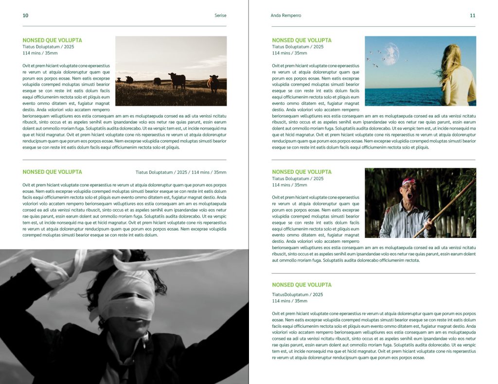 Interior program spread showing event listings and festival information with consistent branding
